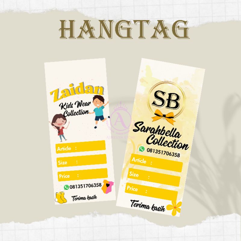 

Hangtag Label Baju + Tali 3x7cm