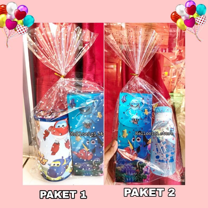 

PARCEL VARIASI KOTAK PENSIL + BOTOL MINUM / CELENGA KARTON KEMASAN ULANG TAHUN