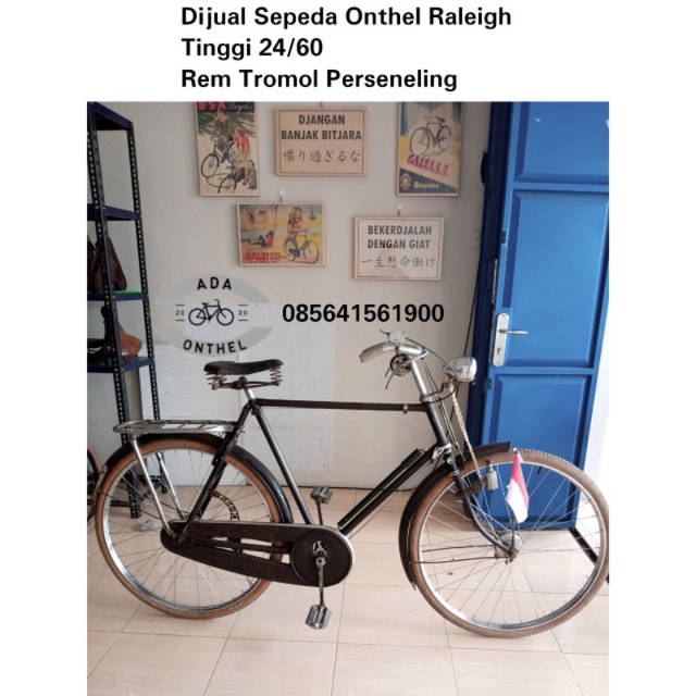 DIJUAL SEPEDA ONTHEL MERK RALEIGH TINGGI 24/60 REM TROMOL PERSENELING SA
