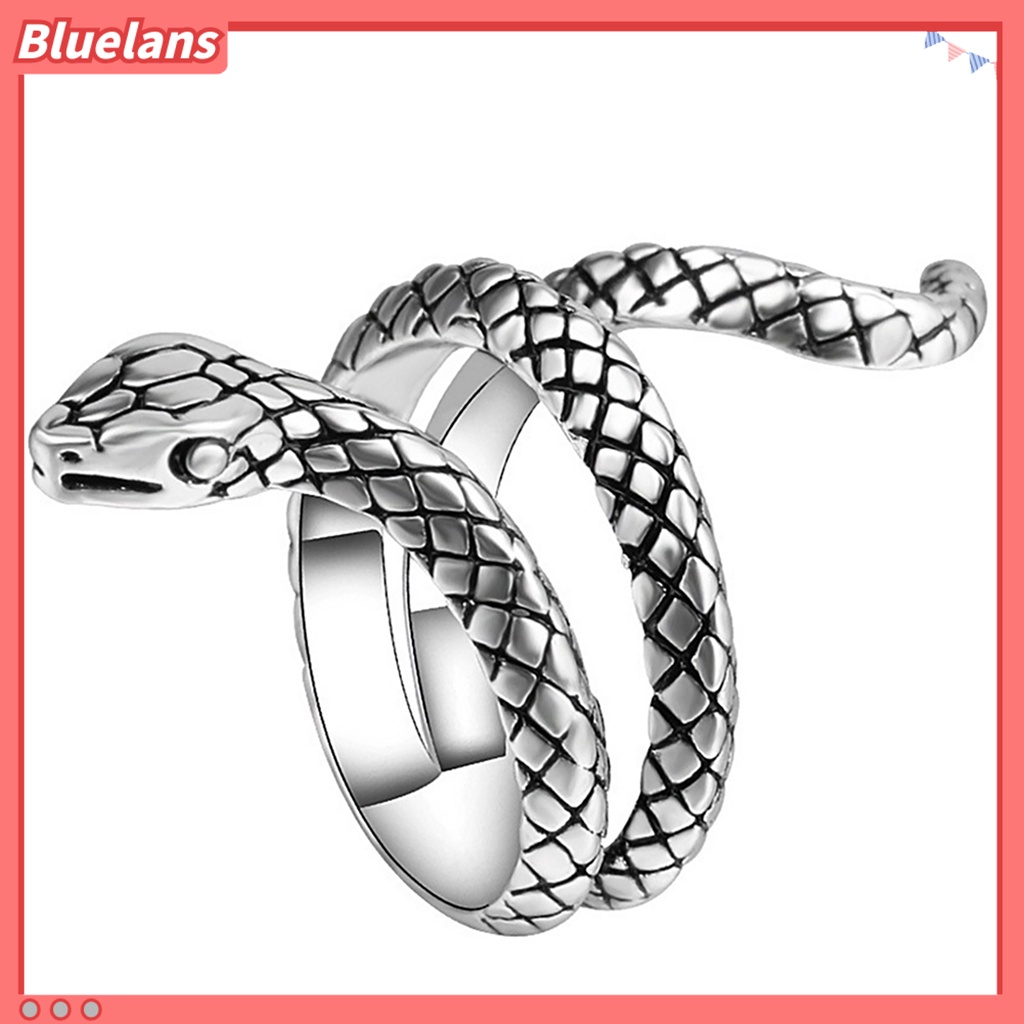 Bluelans Finger Ring Snake Shape Jewelry Gift Alloy Punk Cobra Snake Shape Ring