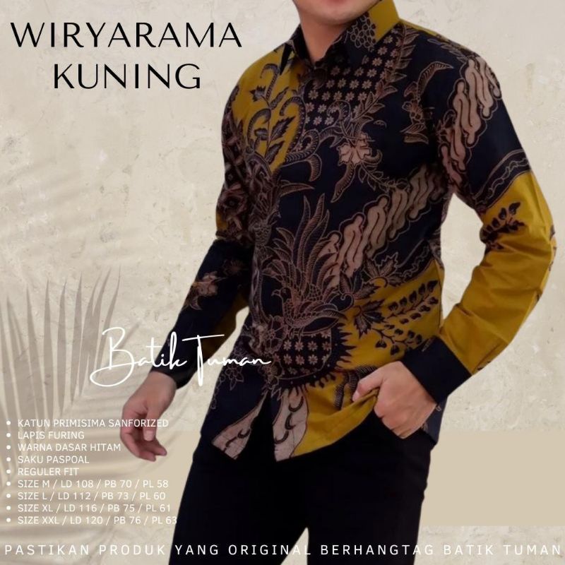 JANITRA baju batik pria lengan panjang modern Bahan Katun Primis Kemeja batik lengan panjang size m l xl xxl xxxl