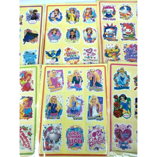 Mainan Stiker Gosok / Rugos Gambar Princess HK Frozen dkk Murah Lucu Mainan Anak Jadul