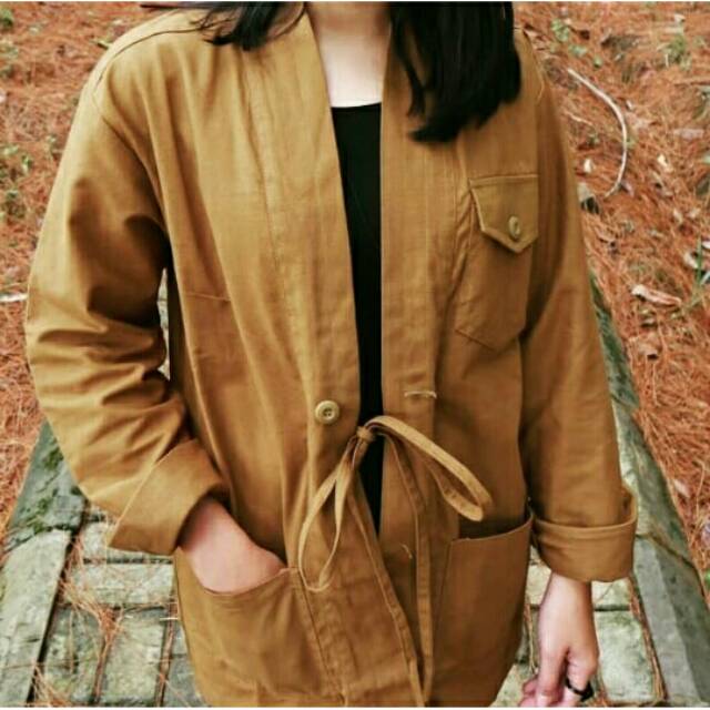 Jaket Kimono Kanvas Semi Parka