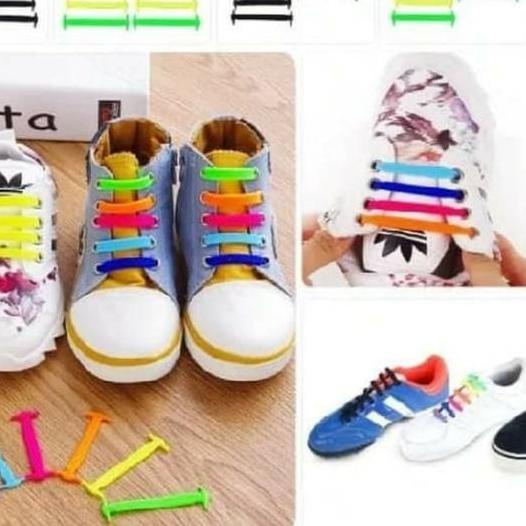 Premium Tali Sepatu Silikon Anak - Tali Sepatu Karet Anak Anak