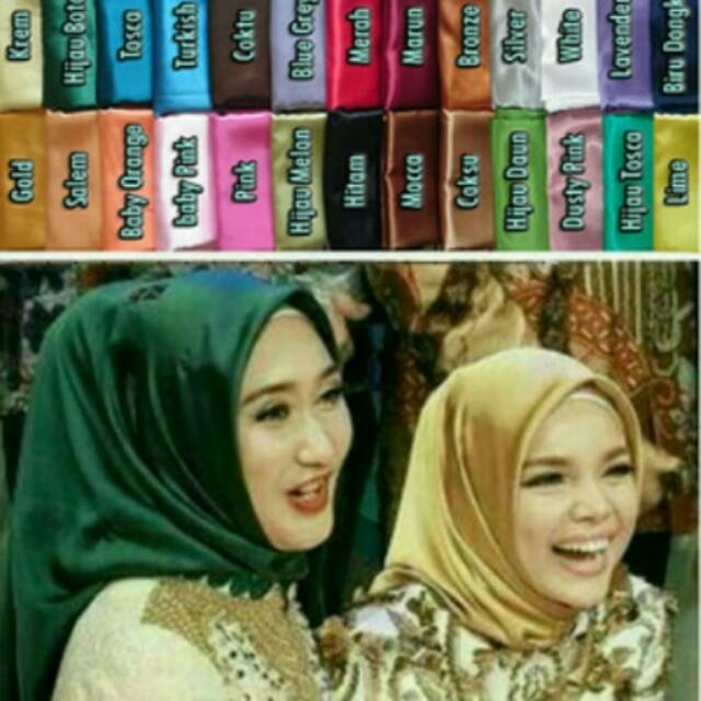 Jilbab Kerudung Segiempat Segiempat Satin Dewi Sandra Terbaru Murah Shopee Indonesia