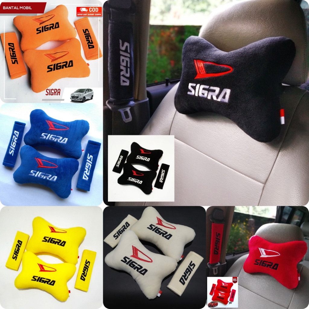 Bantal Headrest Sandaran Leher Mobil Logo Sigra