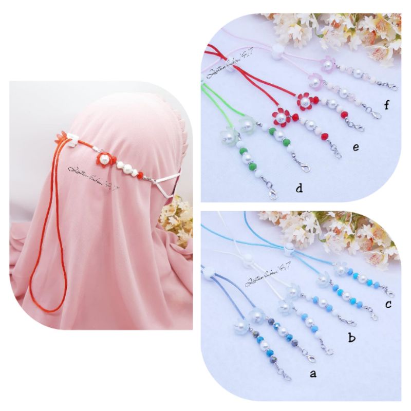 Strap masker kristal dove flower beli 10 free 2