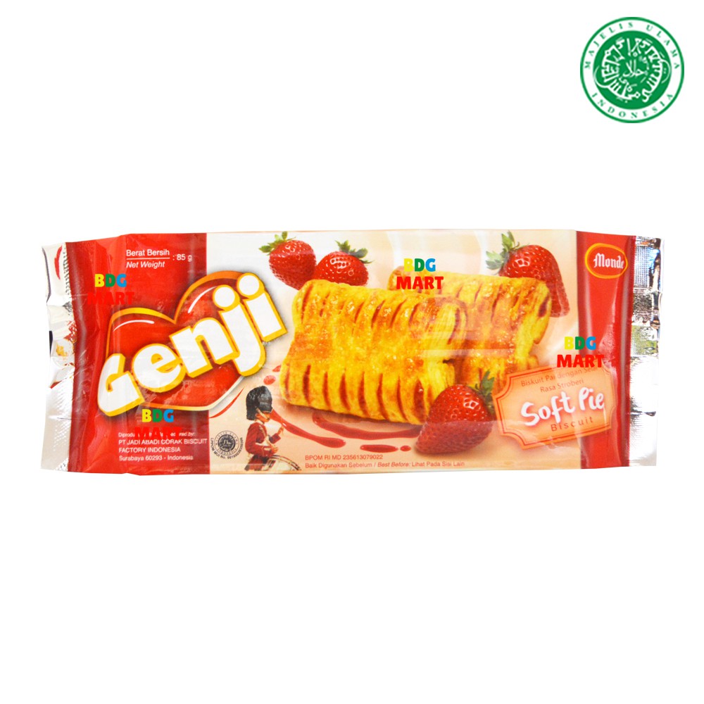 

Monde Genji Soft Pie Kue Biskuit Selai Strawberry Halal MUI - 85gr