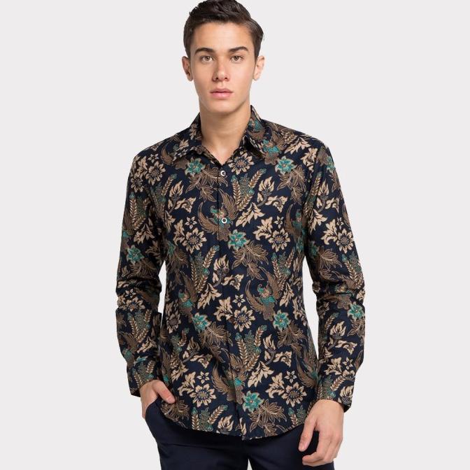 Enzy Batik Shirt raden Wijaya - Navy