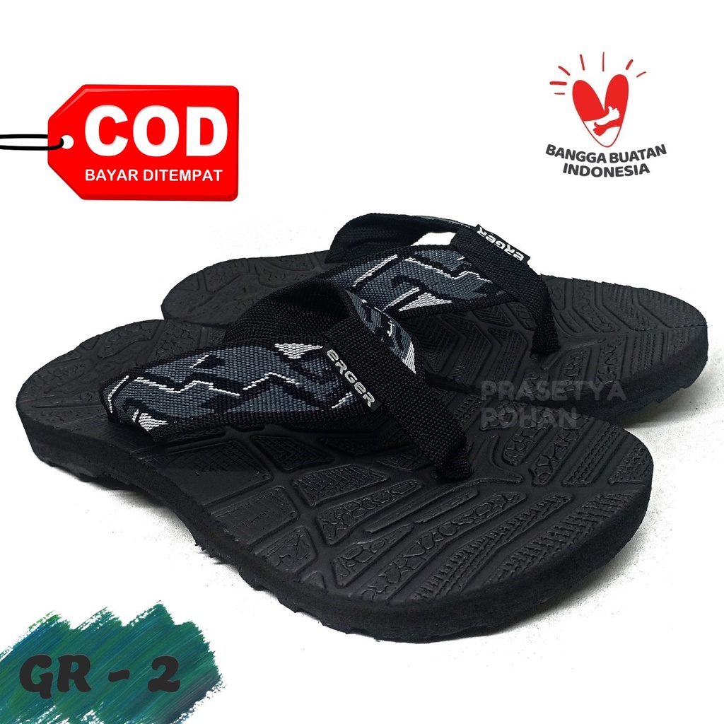 Sandal Pria EG Polos Anti Slip dan Tebal - Sendal Jepit Pria