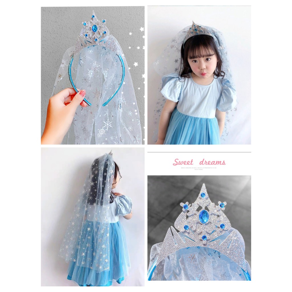 Bando Anak Rambut Wig Kepang Style Princess Frozen
