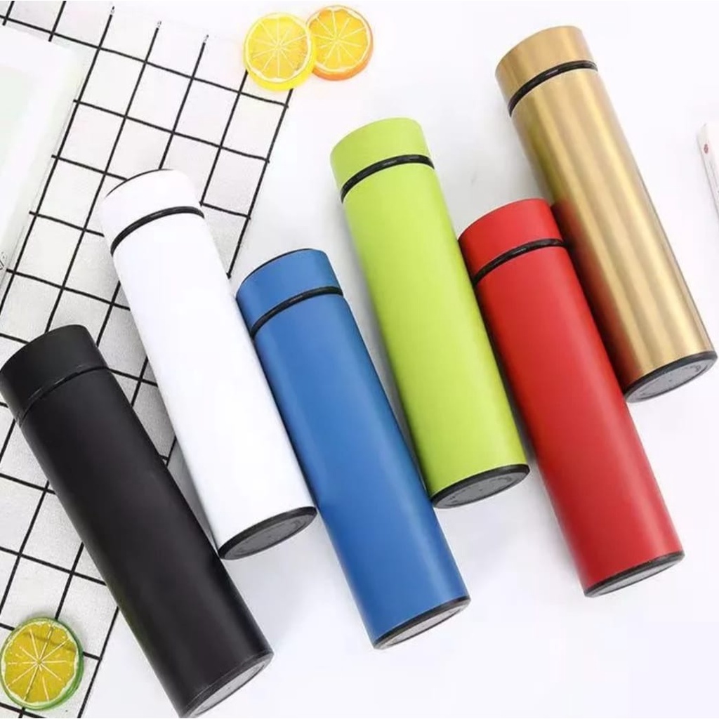 Termos Air Panas 500ml Polos stainless Tahan 24 Jam-Smart Tumbler Thermos Air Panas Mini stenlis 500ml Vaccum Termos Viral Kekinian Model Polos Tahan Air Panas Dan Dingin Stenlis Awet Kuat Tahan Lama