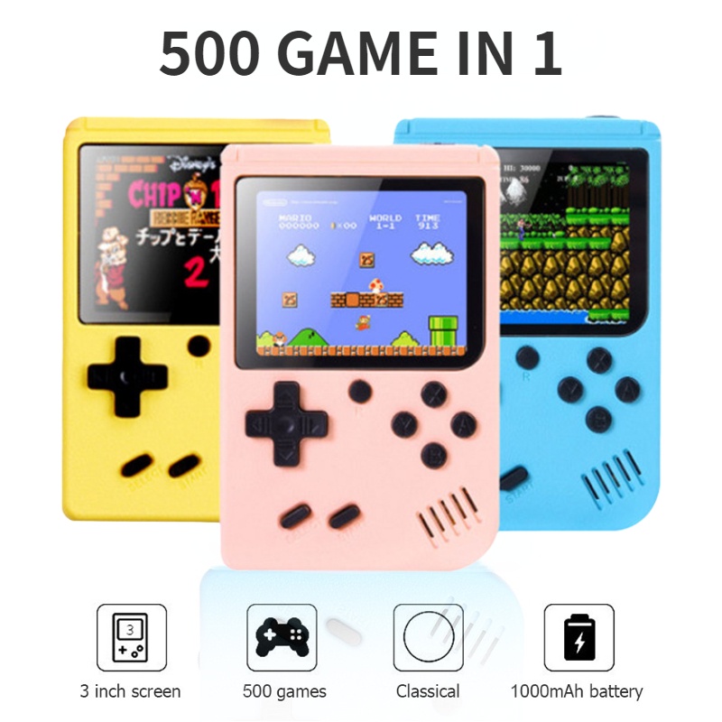 Gameboy Retro 500 in 1 Games Mini Portabel SUPRIME Red Series Console Games 1 PLAYER / 2 PLAYER