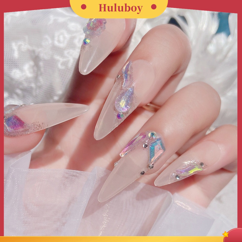 Huluboy Huluboy♡ 1 Kotak 12 Grids Glitter Bahan Resin Untuk Dekorasi Manicure