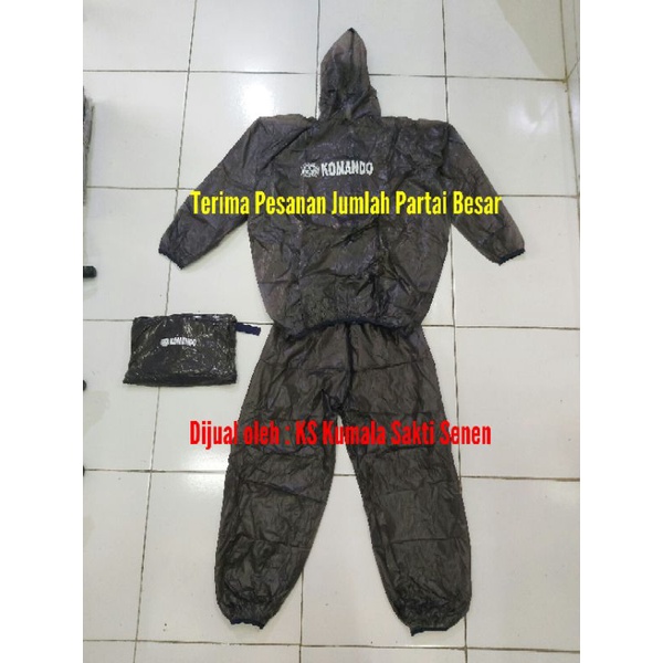 Baju Sauna Suit Komando Hitam |Rainsol Running-Jaket Sauna Olahraga-Jas Hujan Security-Jas Hujan Axio Rosida