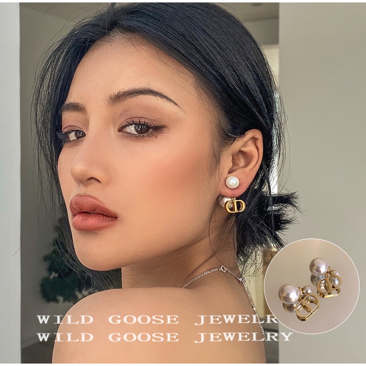 YEEZII Set Kalung Choker + Anting Gantung Tusuk Gaya Retro Aksen Mutiara + Hollow Untuk Perhiasan Wanita