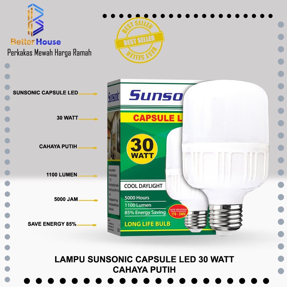 Bola Lampu Kapsul LED Sunsonic 30 watt
