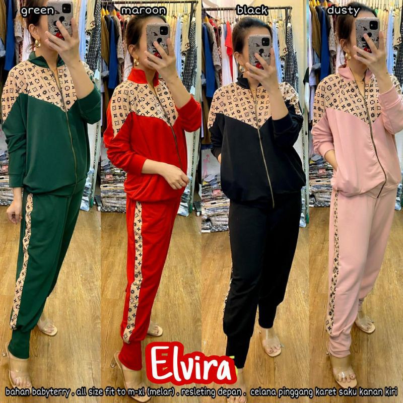 Setelan olahraga wanita | Elvira set | baju senam | ORI disha