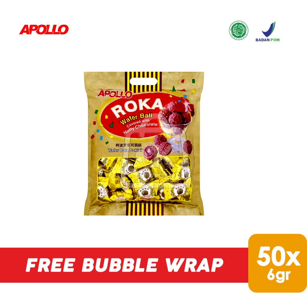 

Apollo Roka Wafer Ball Chocolate & Peanut (1bag isi 50pcs)