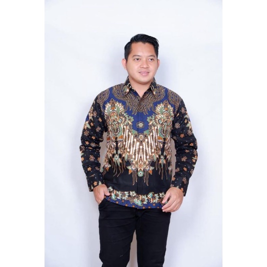 Baju Kemeja Batik Pria Lengan Panjang Premium Jumbo Slim Fit Modern JAYADRATA1