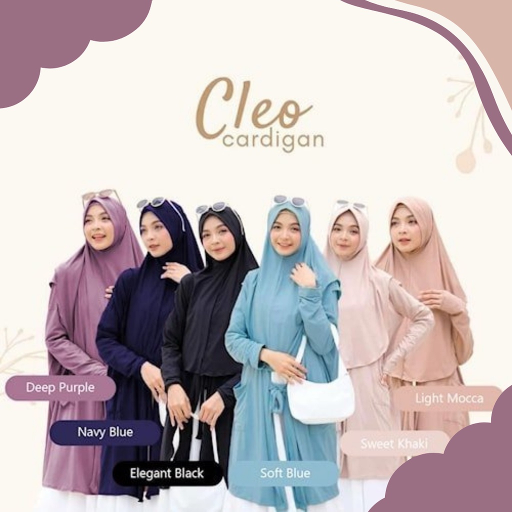 Baju Busana Gamis Syari Sar i Muslim Muslimah Wanita Terbaru Kekinian Cardigan Cleo