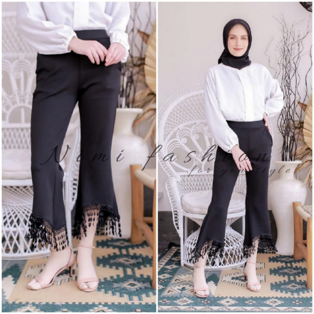 NIMI - Loose Pants Trousers Wanita Celana Kulot Wanita Celana Kerja Kantor Formal / Casual