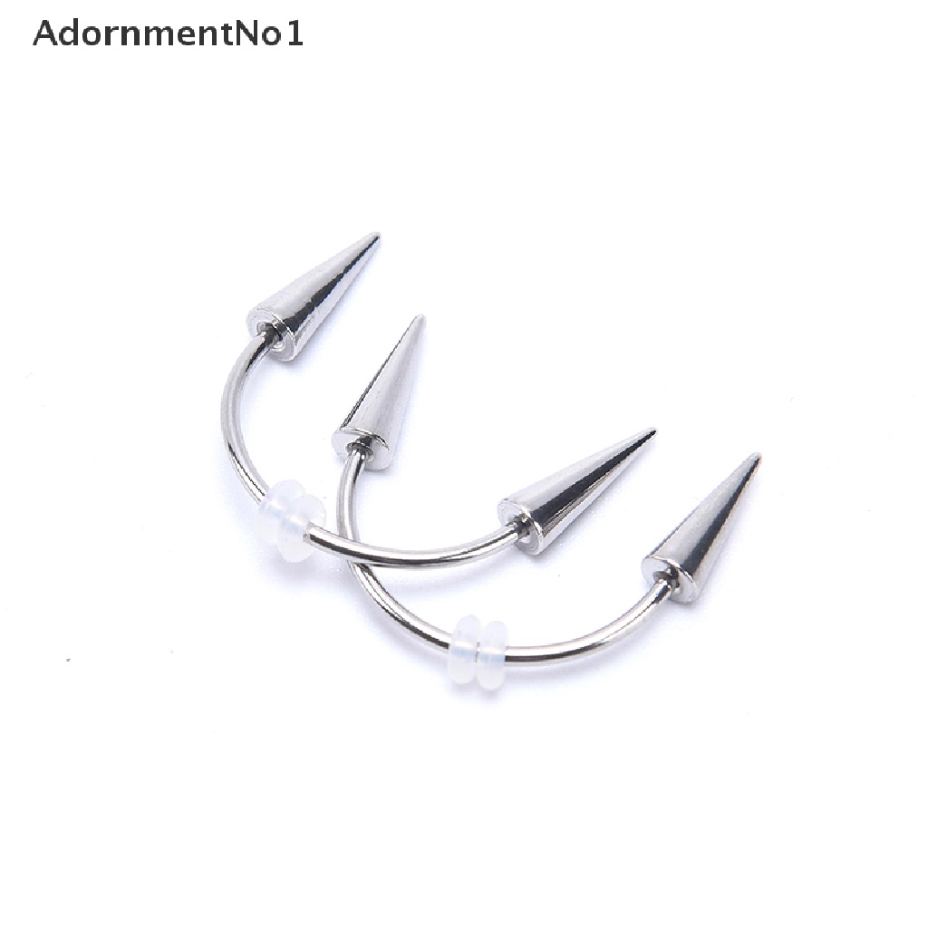 (AdornmentNo1) Cincin Tindik Bibir / Gigi Harimau / Vampire / C Bar Bahan Stainless Steel