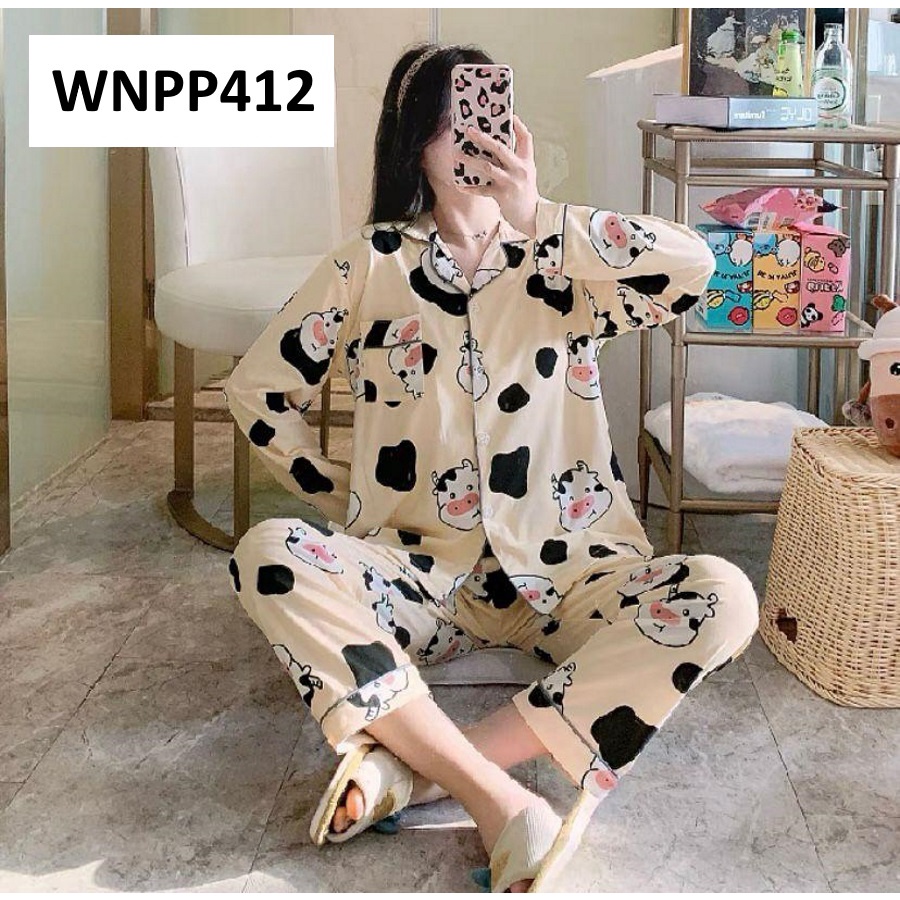 Piyama Wanita Baju Tidur Wanita Kancing Depan Motif