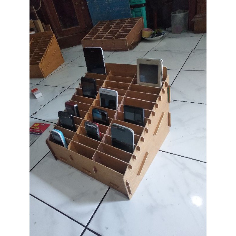 rak hp servisan 36 slot RAK KOTAK KAYU SPAREPART HP - RAK MULTIGUNA - RAK CETAKAN IC DISPLAY