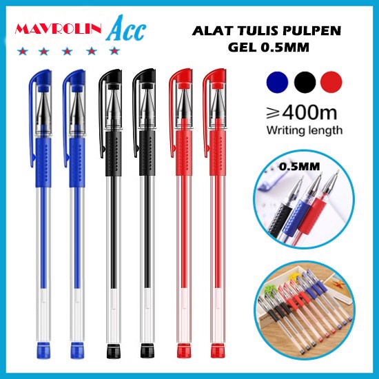 

Pulpen Gel Ink 0.5Mm Alat Tulis Perlengkapan Sekolah Pena Gel Standart - Merah