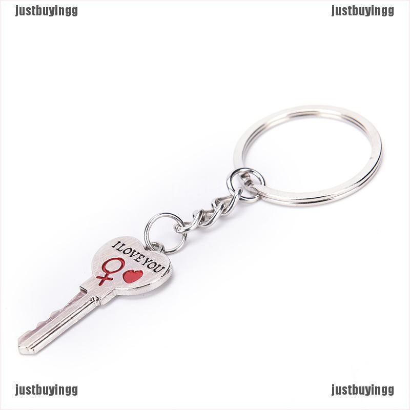 JB✪ 1 Pair I LOVE YOU Letter Keychain Heart Key Ring Souvenirs Valentine's Day Gift