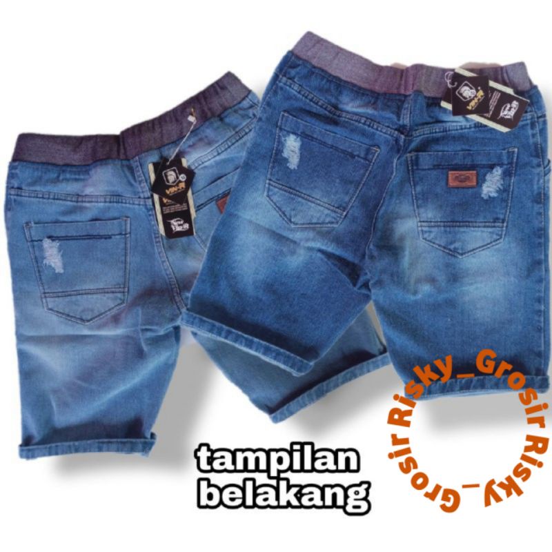 Celana jeans Pendek Pria Rip Sobek Surfing Premium Size 27-38