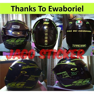  Cutting  Sticker Stiker  Helm  VR 46 AGV Pista Custom  Vale 