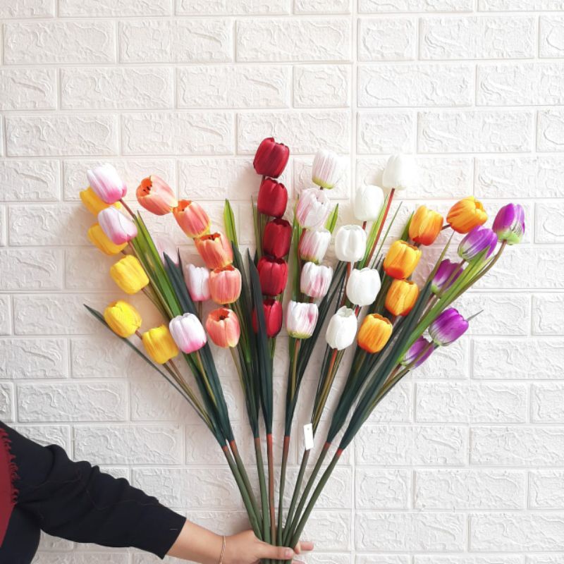 BUNGA TULIP SUDUT 5 KUNTUM - BUNGA ARTIFICIAL -BUNGA HIAS (BTLP1 )