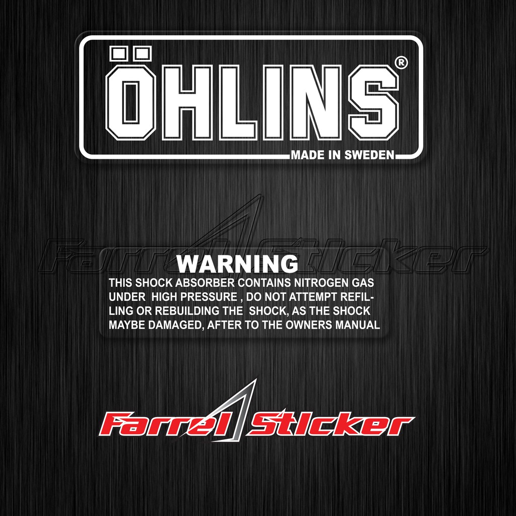 Sticker Shock Stiker Ohlins Putih