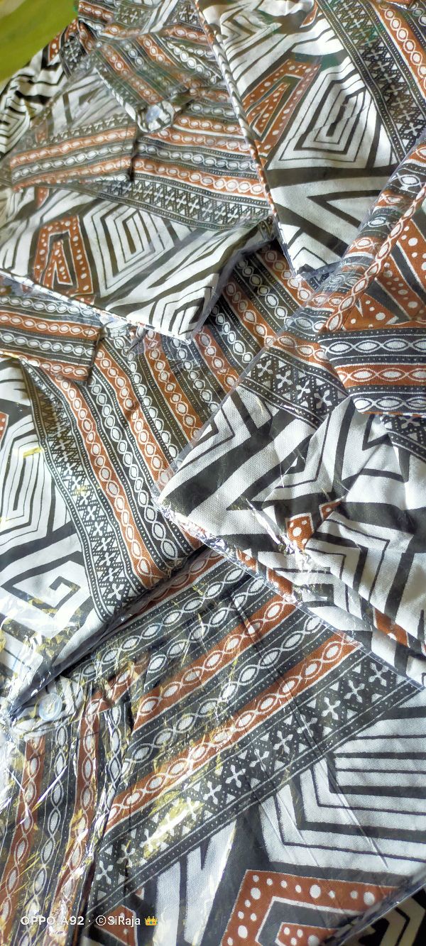 Bswart Batik Hrb026 Kenongo Hem Pendek Padi Pekalongan M L Xl Batik Pria Murah Modern Grosir