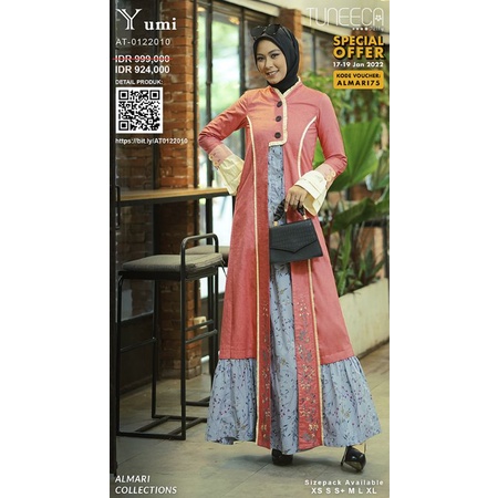 Almari Tuneeca AT-0122010 ARTEMISIA Diskon Sale Promo Gamis Long Dress