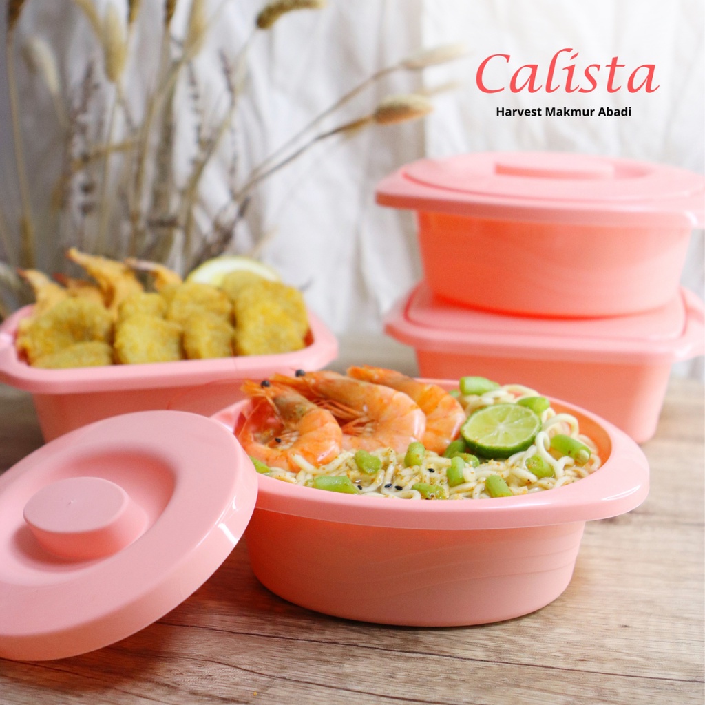 Calista Lotus Oval 700ml Set 2pcs Wadah Saji Makanan Tempat Penyajian Makanan Prasmanan/ Wadah Makanan