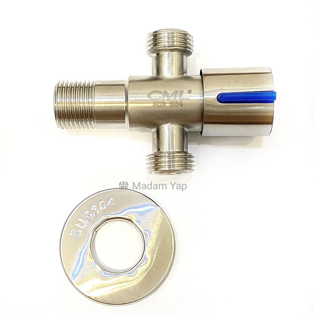 Keran Shower T Stainless Cabang - Stop Kran SUS 304 Toilet Kloset