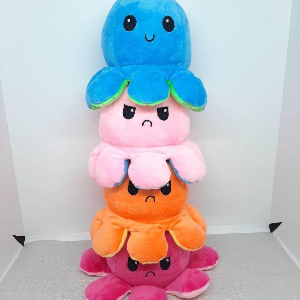 boneka gurita bolak balik/boneka octopus bolak/boneka cumi bolak balik lucu lembut ukuran S