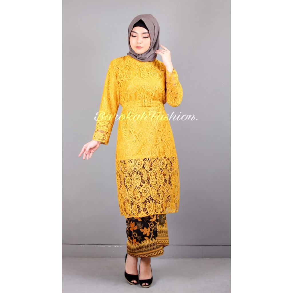 Real Pict-Set Kebaya Brukat Modern Kurung Kiranti / Kebaya Murah / Kebaya Wisuda