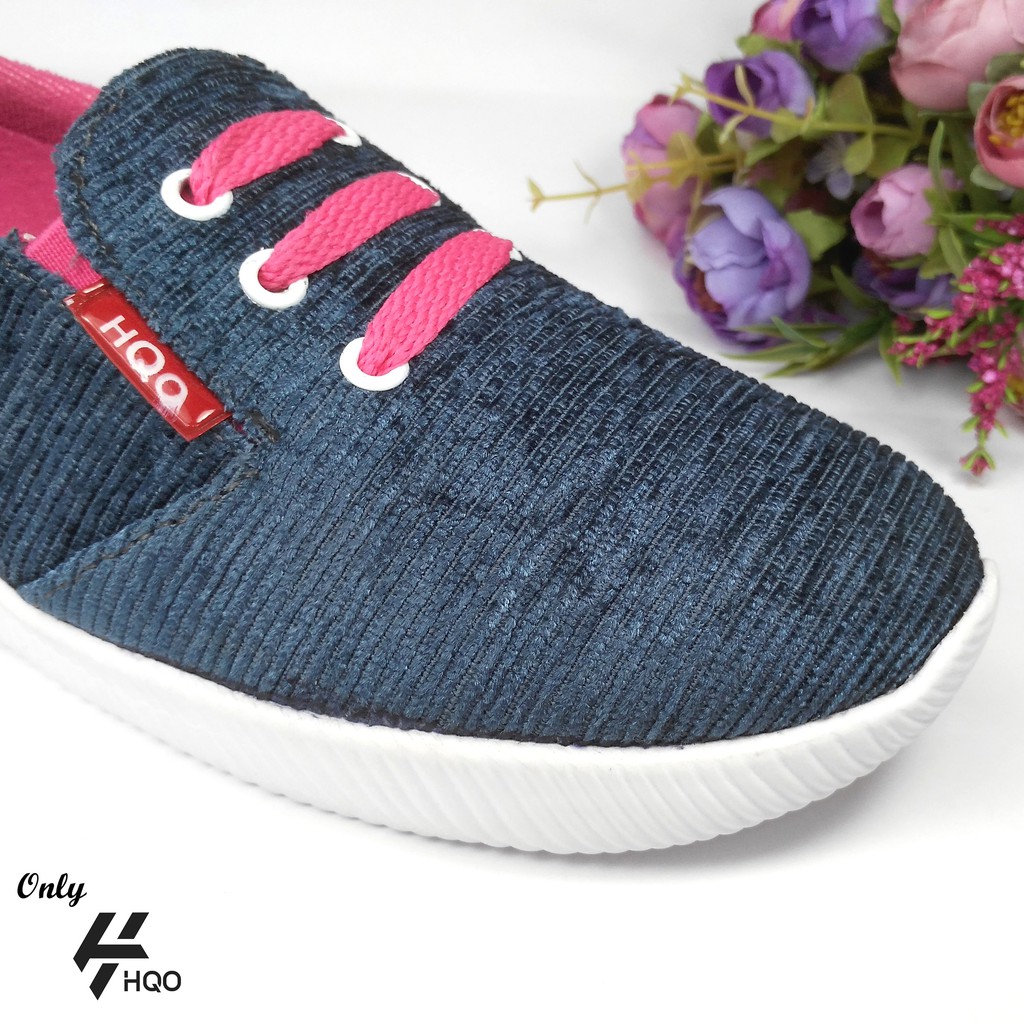 HQo Fashion Wanita Sepatu / Sepatu Rajut Wanita / Sepatu Flat Wanita / Sepatu Hqo Rajut Biru