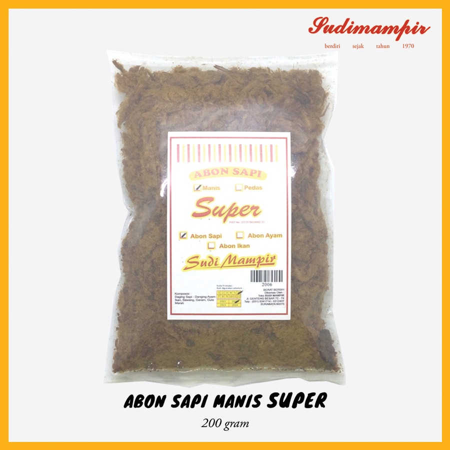 

Abon Sapi Asli Sudi Mampir (250 gram) - Oleh Oleh / Makanan Ringan Surabaya