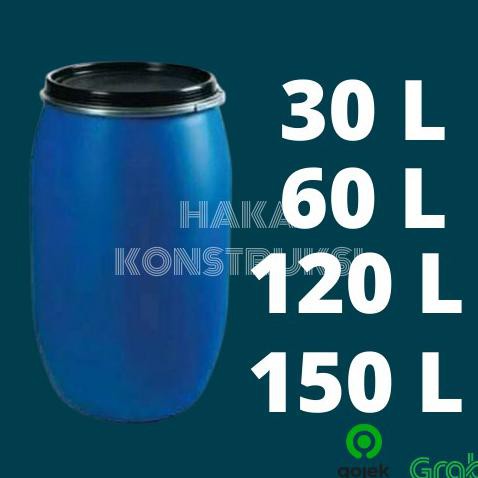 ✅Price Tangki/ Tong Air/ Drum, Tempat Sampah Tebal, Gentong Liter HDPE - Biru - 60 Liter