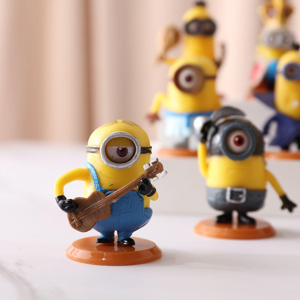 10pcs / set Ornamen Minions Bahan PVC Untuk Dekorasi Rumah