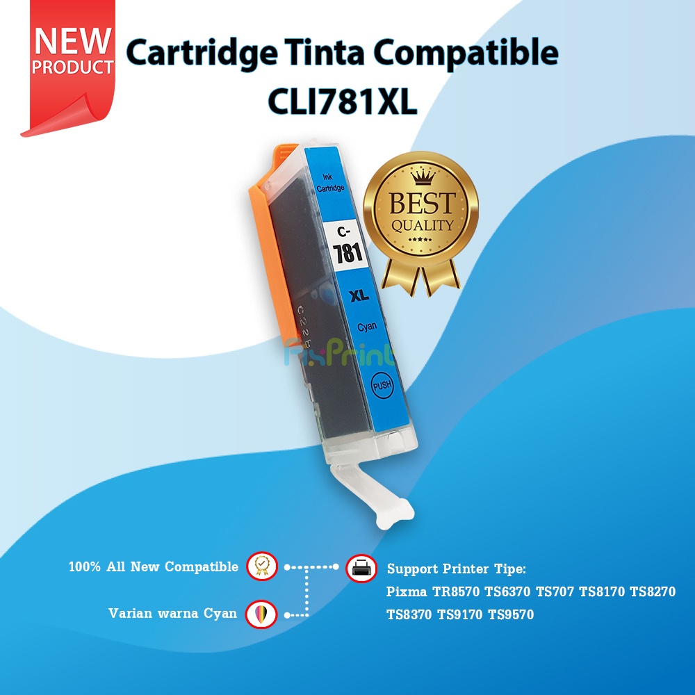 Cartridge Tinta Compatible CLI781XL PGI780XL 781 780 Black Cyan Magenta Yellow With Chip Refill Ink CLI 781XLM 781 Printer Cn PIXMA TR8570 TS6370 TS707 TS8170 TS8270 TS8370 TS9170 TS9570