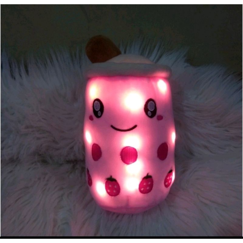 BONEKA BOBA LAMPU LED / BOBA  Milk Tea LED Diameter 20cm / TINGGI 30 CM Berlabel SNI