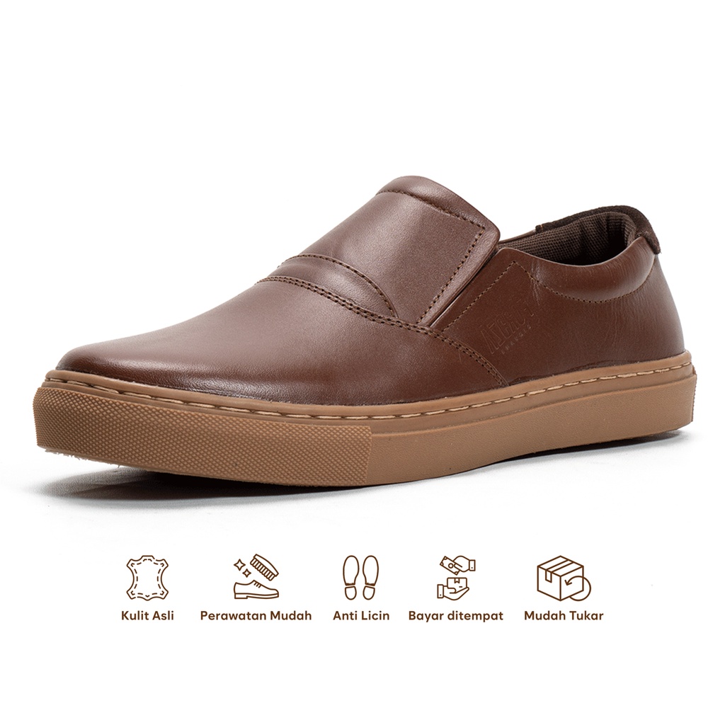 Sepatu Pria Sepatu Slip On Pria Casual Kulit Asli Fordza  WEASLY Q71