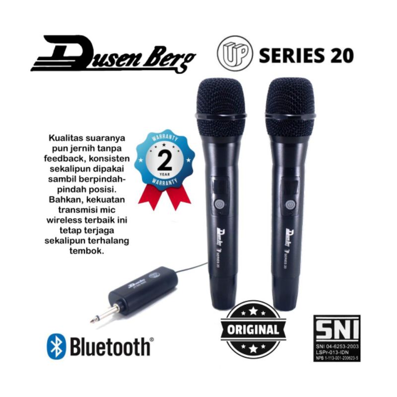 2 Mic Wireless DUSENBERG Series 20 Mic Bluetooth Bisa Charger- Garansi