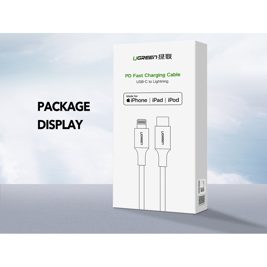 【Stok Produk di Indonesia】Ugreen 1M Ugreen MFi Kabel Data / Charger USB Tipe C Ke Lightning 18W 20W Untuk Macbook / iPad Pro / iPhone 13 / 12pro / Max 8 / PD